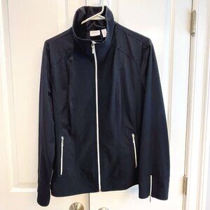 EUC Zenergy By Chico's Jacket, Black, Zippered Front-Sleeves-Pockets, Sz 3